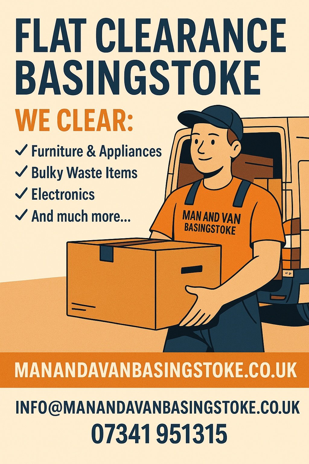 Flat clearance service in Basingstoke showing professional movers loading items into a long wheelbase van during a full property clearance.