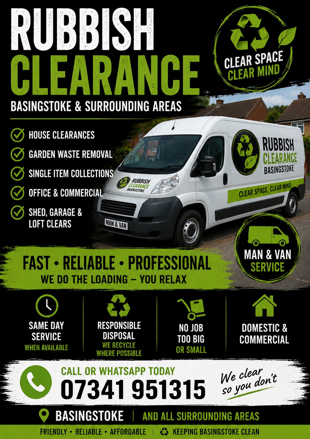 Rubbish Clearance Basingstoke house clearance waste removal and furniture disposal services