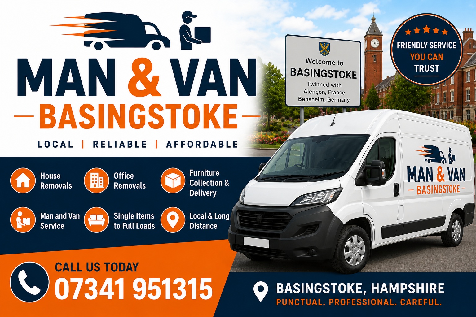 Man and Van Basingstoke | House Removals, Furniture Delivery & Office Moves